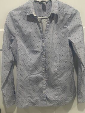 H&M Light Blue Polka Dot Button-Down Shirt